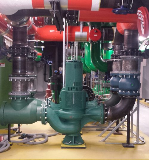 Vertical Inline Pump Installation for Data Center